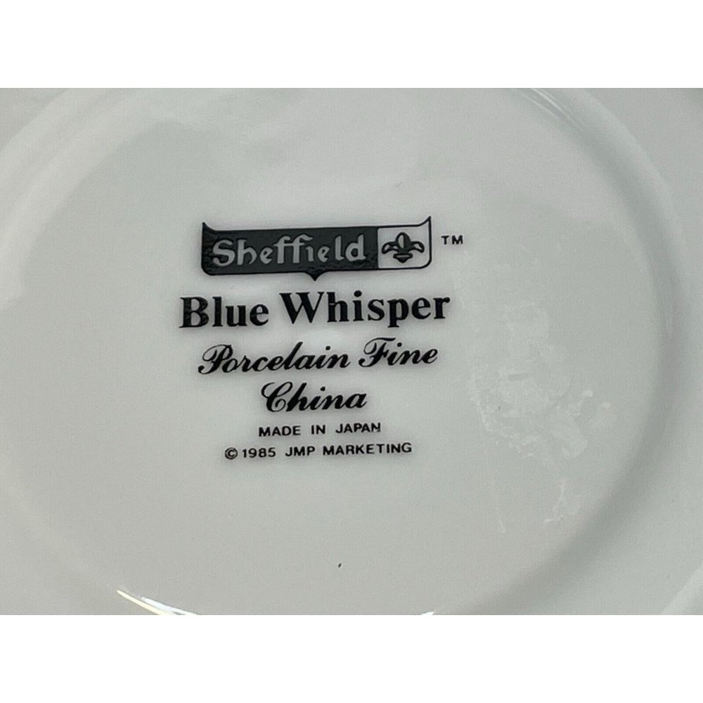 Blue Whisper by Sheffield coffee cups & saucers set of 6 made in Japan 1985 tea - Picture 16 of 16